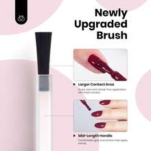 Beetles 1Pcs 15ML HEMA-Free Burgundy Red Gel Polish, Plum Wine Red Shade, Soak Off UV Curable, Colorful Bottle Manicure For Salon & DIY Nail Art - Red Gel Nail Polish - 查看 6