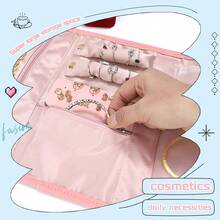 Portable Jewelry Travel Case, Adjustable Height Storage Bag – Exquisite Accessory Handbag For Necklaces, Earrings & Rings - Pink - View 8