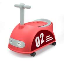 OYAJIA 2-in-1-Töpfchenstuhl mit Spielauto, im Rollwagen-Design, mit herausnehmbarem Inneneinsatz für einfache Reinigung, ausgestattet mit Griffen und Polsterung, geeignet für Kleinkinder ab 18 bis 36 Monaten für unterwegs, in Rot und Gelb. - Rot - Übersicht 2