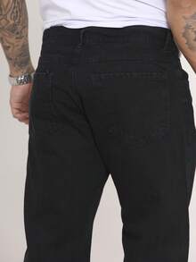 Men's Oversized Wide Leg Balloon Jeans Without Elastane - Black - View 4