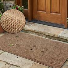 1 pieza Alfombra larga con estampado de piña | Alfombra suave y decorativa para patio, alfombra de exterior, porche, pasillo, felpudo lavable | Alfombra larga de piña de exterior para patio, porche, entrada - Marrón - Ver 15