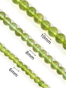 6/8/10mm Green Peridot Crystal Stone Beads Round Loose Spaced Beads For Jewelry Making DIY Necklace Bracelet Accessories. - Multicolor - View 4