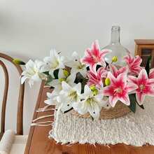 1/2/3/5 Piezas de Flores y Plantas Artificiales de Lirio, Decoración Floral Seca Falsa para Mesa de Comedor, Arreglo de Florero de Escritorio, Boda y Fiesta, Decoración del Hogar y Estudio, Ornamentos de Regreso a Clases - Multicolor - Ver 4