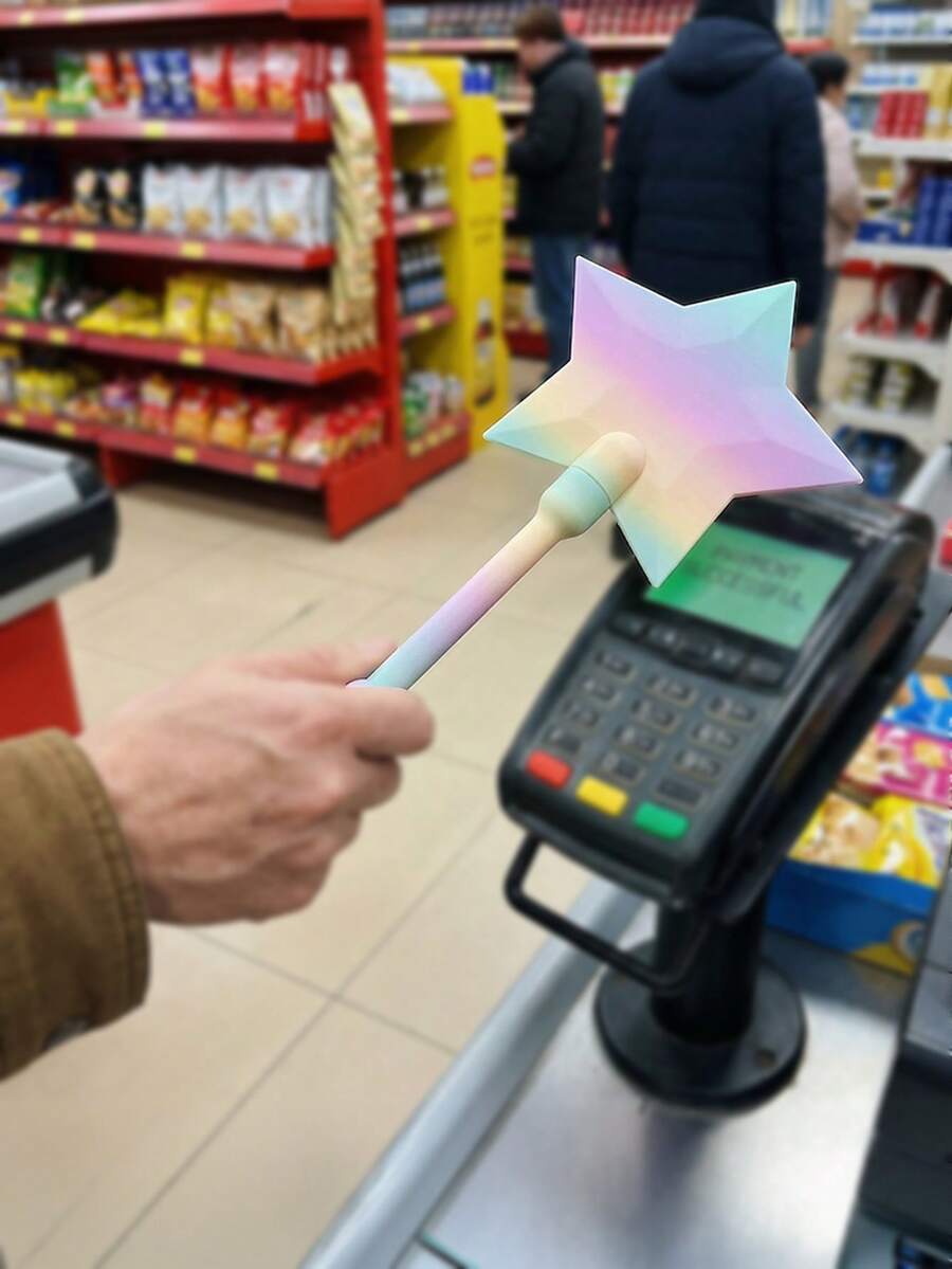 Gậy thanh toán ma thuật in 3D, Gậy thanh toán một chạm, Gậy ánh sao, Giá đỡ thẻ thanh toán không tiếp xúc, Giá đỡ thẻ ID, Hộp đựng thẻ, Thích hợp cho các tình huống thanh toán chạm, tiệc tùng và tụ họp.