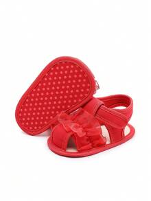 Baby First Walking Shoes 0-1 Year Old Lace Sandals - Red - View 11