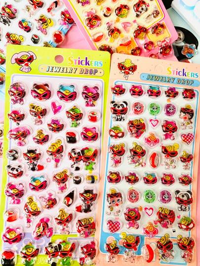 原装高品质“飞天小女侦探”立体浮雕海报实心不干胶贴纸，可爱贴纸，趣味闪亮浮雕装饰，立体趣味日系动漫贴纸