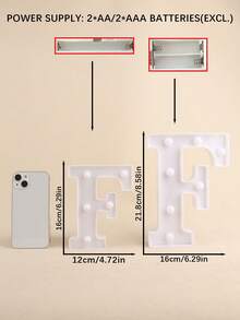 1件白色字母燈,16/21cm 英文26字母裝飾道具,電池供電,節日派對氛圍燈,適用於婚禮、生日、派對、居家、桌面、聖誕或家居裝飾,完美節日禮物 - 黃光 - 查看 12