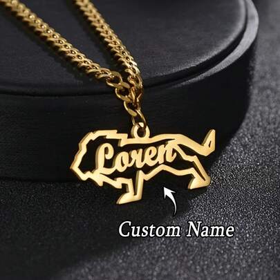 1 Mặt dây chuyền hình sư tử thời trang nam, khắc tên cá nhân, dây chuyền nam tùy chỉnh tên bạn trai/chồng/bố, dây xích kiểu bằng thép không gỉ, dây có thể điều chỉnh độ dài, món quà lưu niệm hoàn hảo cho gia đình và bạn bè, quà tặng Ngày của Cha, quà tặng Lễ Phục Sinh.