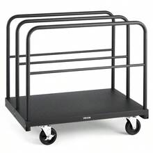 Drywall Cart Dolly, 1800 Lbs Load Capacity, 2-In-1 Steel Panel Truck Cart With 5 Inch Swivel Casters, 36x 24 Inch Platform Truck With 4 Side Handrails Factory, Warehouse, Garage, Black - Default - View 2