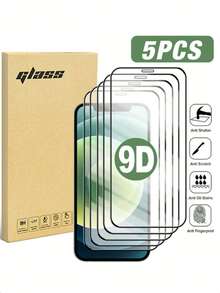 5pcs/Pack High-Definition Transparent Tempered Glass Screen Protector, Compatible With IPhone 15 PROMAX, 15, 16, 15 PRO, 14, 13, 12, 11, XR, XS, X, 7, 8, 17/17 Pro/17 Pro Max/17 Air, Anti-Scratch, Anti-Shatter, Waterproof - Black - View 36