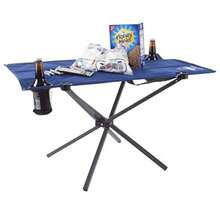 Wakeman - Mesa de Camping Plegable portátil con 2 portavasos y Bolsa de Transporte para Camping Senderismo Picnic Eventos Deportivos y la Playa Azul - Azul - Ver 8