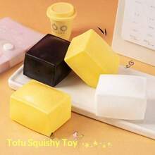 10pcs White Viral Moldable Square Tofu Stress Relief Squeeze Slow Rebound Squeeze Toy - White - View 5