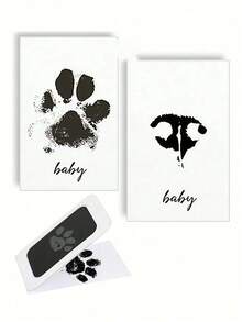 This Specially Designed 2 Pieces Pet Paw Print Stamp Set Allows Pet Lovers To Easily Capture The Adorable Moments Of Their Beloved Pets, Such As The Happy Scenes Of Dogs Playing. The Set Includes A Washable Ink Pad To Ensure Clean Hands When Making Paw Prints. The Frame Size Is Suitable For Placing On A Desk, Bedside Table Or Living Room, Becoming A Warm Home Decor. - Multicolor - View 9