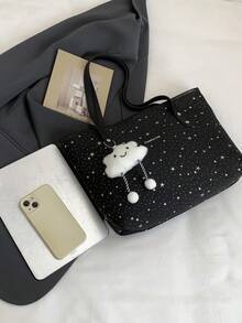 Túi xách Niche mùa đông 2026, túi xách thời trang, phong cách thường ngày, thiết kế độc đáo, túi đeo vai đơn giản, thanh lịch dành cho nữ. - màu đen - Xem 3