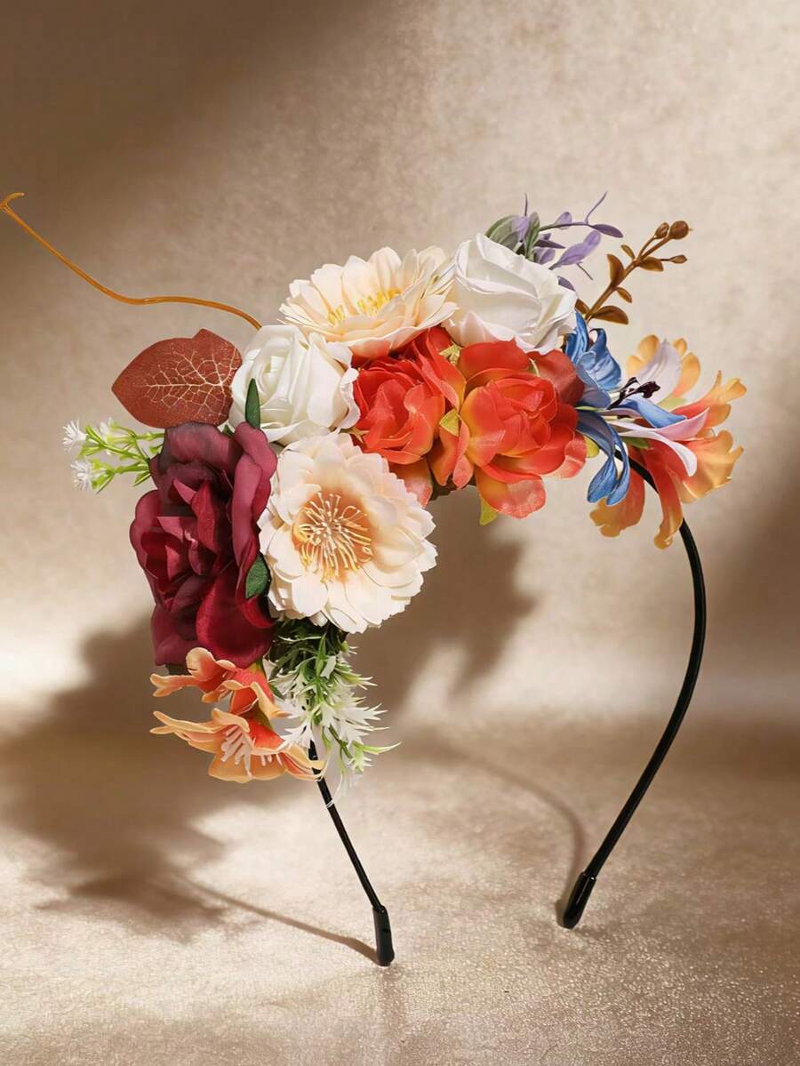 1 chiếc băng đô cài tóc hình hoa hồng 3D sống động như thật - Nhiều màu - Xem 1