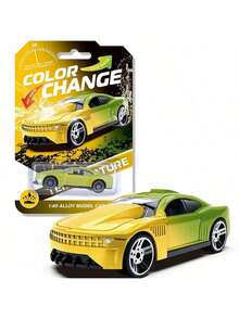 1pc High-Quality Alloy Car Model, Temperature Sensitive Color Changing Inertial Racing Car, Turns Color In 35°C Water, High-Quality Wear-Resistant, Suitable For Teenagers/Adults, Home Decor, Desktop Ornament, Perfect Birthday/Valentine's/Holiday Gift, Toy Vehicle With Multiple Color Changing Designs - Multicolor - View 6