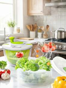 1 pieza Escurridor de ensaladas 3 en 1 de 5L con embudo, lavadora de verduras duradera de PP, herramienta de cocina redonda para lavavajillas - Múltiples estilos y colores - Multicolor - Ver 1