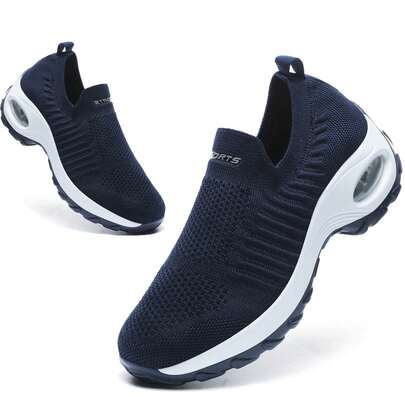 ZIITOP Women's Slip On Walking Trainers With Arch Support Lightweight Cushion Sole Breathable Knit Upper