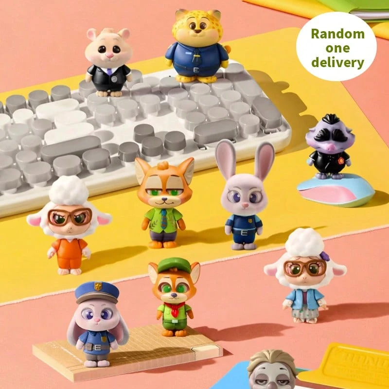 Miniso Đồ trang trí để bàn và sưu tầm theo chủ đề Zootopia Daily Moments của Disney, hộp bí ẩn, nhiều nhân vật, chất liệu vinyl, đế mô phỏng cảnh vật, (giao ngẫu nhiên 1 cái) - Nhiều màu - Xem 1