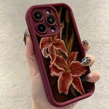 Funda de teléfono de TPU con patrón de pintura al óleo vintage de lirio compatible con iPhone 16 PROMAX, 15 PROMAX, 14, 16 PLUS, 15, 13P, 12, 11, X, XR, XS MAX, funda de silicona mate de color a prueba de golpes con protección de lente, compatible con la serie a prueba de agua y resistente a los arañazos,mobile phones, bags, mobile accessories, phone cases, room decoration, accessories, transparent phone cases, summer, phone straps, men's phone cases, black phone cases, pink phone cases, mobile case for men, mobile case for women, mobile phone protection, beach accessories, strawberry treats, phone protection covers. - Estilo (1 pieza) - Ver 3