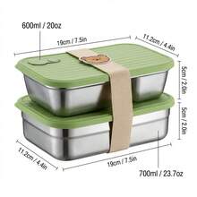 Multifunctional 304 Stainless Steel Lunch Box With Lid, Portable Divided Bento Box, Microwave Fruit Salad Food Storage Container, Stackable Refrigerator Fresh-Keeping Box, Leak Proof Meal Prep Box For Student Adult Use In Home, School, Office, Picnic - Multicolor - View 17