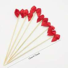 50/100pcs Butterfly Cocktail Picks, Long Toothpicks With Ribbon Butterfly Cocktail Sticks Wholesale, Suitable For Fruit Drinks, Desserts, Wedding, Christmas, Birthday Party Supplies - Multicolor - View 10