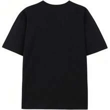 Men's Crew Neck Rock Music Graphic T-Shirt, Casual Daily Wear - Black 1 - View 2