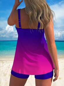 Bohemian Dreamcatcher American  Style Women's Fun Swimsuit Set - Purple - View 3