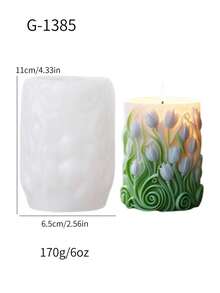 1个郁金香茎形硅胶蜡烛模具 - 白色 - 查看 9