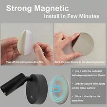 1 buah/2 buah Lampu Malam Putar, Lampu Dinding, Bertenaga USB, Baterai Isi Ulang, Lampu Baca LED Magnetik, Suhu Warna & Kecerahan Dapat Diatur dengan Sentuhan, Cocok untuk Kamar Tidur, Lemari, Ruang Tamu, Meja, Dekorasi Bar, Ulang Tahun, Natal, Hadiah Sempurna - Peredupan tanpa langkah tiga warna - View 6