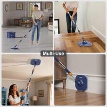 Sisi Home Textile Spin Mop And Bucket Set Mop Bucket With Separate Dirty Water System Deep-Cleaning Mops For Floors/Wall Versatile Mops With 4 Microfiber Mop Pads - Blue - View 6