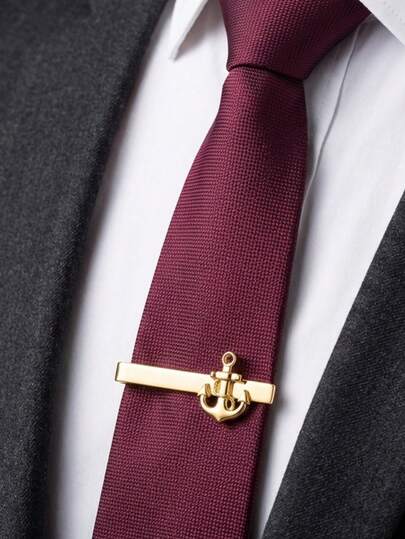 1 chiếc kẹp cà vạt hình mỏ neo, kiếm, cá vàng, súng trường, cú mèo bằng đồng mạ vàng/bạc chất lượng cao, phụ kiện trang trọng cho công sở/đám cưới, chú rể, sang trọng, dùng trong dịp lễ hội.