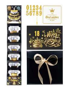 1pc Surprise Birthday Cash Gift Envelope, 6 Card Slots - Elegant Black & Gold Design, Unisex Holiday Wallet, Unique Memorabilia For Any Birthday Celebration, Cartoon Fantasy Theme, Cash Gift Display Box. Exquisite Gift Envelope. Delicate Souvenir. - Multicolor - View 22