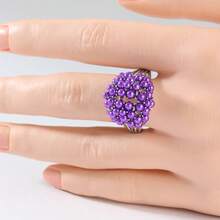 Fashionable, Elegant And Unique Floral Ring For Women, Ideal For Parties, Weddings And Anniversaries, A Exquisite Jewelry Gift - Silver - View 2