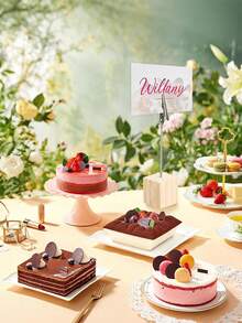 10pcs Wooden Memo Clip Holders, Table Number Card Stands, Lightweight Wooden Cube Bases With Alligator Clips For Displaying Note Papers (Light Wood Color) - Clip - View 3