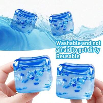 1个冷却魔方 - 趣味十足、闪亮可拉伸的减压魔方，适合成人，慢回弹感官刺激和手部活动玩具 - 绝佳的减压玩具，可在家中或办公桌上使用，柔软Q弹的手部活动玩具