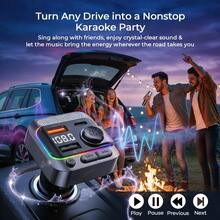 REMAX Karaoke Mobil 2-in-1 dengan Lampu RGB, Mikrofon dan Pengisi Daya, Penghapusan Vokal Satu Tombol dan 6 Efek Suara, Koneksi Stabil Bluetooth 5.3 dan Koneksi Otomatis, Pengisian Daya 1 Jam untuk Penggunaan 30 Jam, Pengisian Cepat Ganda Type-C dan USB-A, Pengisi Daya Type-C dan iPhone, Aksesori Perjalanan Mobil yang Penting - C85 - View 5