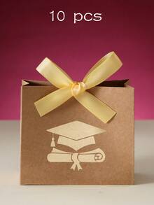 10pcs Mini Graduation Gift Boxes - Candy Boxes With Gold Foil Graduation Cap And Diploma Pattern, Satin Ribbon Bow - Suitable For Graduation Party, Ceremony Souvenirs, Small Candy Packaging For DIY - Multicolor - View 18