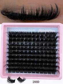 200/180/160/140/120 sợi mi giả 8D cao cấp, mềm mại, tự làm - Độ dài hỗn hợp 14-20mm, mi cong kiểu Nga 0.07mm, dày và có thể tái sử dụng, tạo hiệu ứng ấn tượng cho người mới bắt đầu, dễ sử dụng - 10 hàng (Gói đa dạng 60D/80D/100D/120D/160D/200D) - D - Xem 16