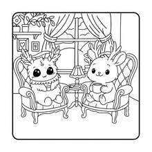 24-Page Comfortable Eerie Cute Doodle Content "Moth Monster" Children's Coloring Book, Put Down Phone, Relieve Anxiety, Suitable For Children's Birthday Gift, Back To School Gift, Children's Day Gift, Teacher Gift, 7.9x7.9 Inches - Fantasy Mothman - View 3