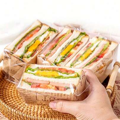 Giấy gói bánh sandwich trong suốt, túi đóng gói đặc biệt, túi đựng bánh mì sandwich, túi đựng thực phẩm đặc biệt dùng trong gia đình.
