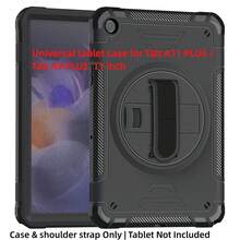 适用于 Tab A7 Lite/A8/A9/A11 系列的平板电脑保护套，带旋转内置支架，防震防摔，防滑防刮，配有可调节肩带和手带 -- 黑色/红色/蓝色/紫色 - 黑色 - 查看 10