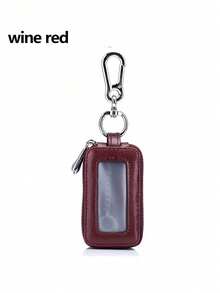 1pc Car Key Holder Zipper Pouch, Personalized Double-Layer Key Organizer Waist Hanging, Large Capacity Leather Zipper Car & Home Key Bag - A - View 14