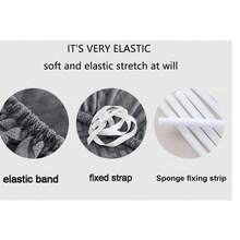 1 tấm bọc ghế sofa co giãn cao, bọc toàn bộ 360 độ, thân thiện với da, chống xù lông, với họa tiết jacquard đơn giản, tấm bảo vệ đồ nội thất co giãn, bao gồm cả dải mút cố định. - kem - Xem 11