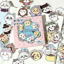chiikawa 100张/套 可爱卡通手机贴纸礼盒装，新年、情人节、复活节热门礼物 - 彩色 - 查看 4