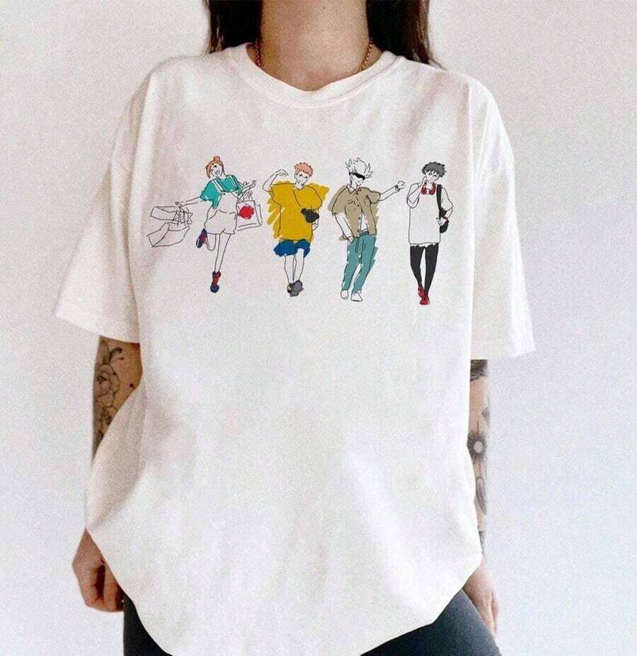 Dear Friends - , Yuji Itadori, Nobara Kugisaki, Megumi Fushiguro Shirt, JJK Anime T-Shirt, Manga T-Shirt, Anime Lover T-Shirt - 黑色 - 查看 1