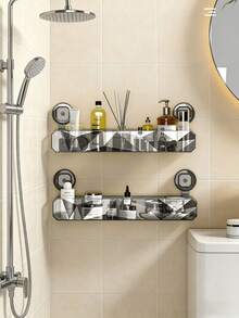 Luxury Suction Cup Bathroom Shelf, Transparent Storage Rack, Wall-Mounted Organizer - Multicolor - View 4