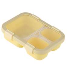 1pc Bento Box With Lid, 3-Compartment Lunch Box, Reusable, Leak-Proof, Stackable, Suitable For Office, Travel, School, Food Storage Container - Multicolor - View 12