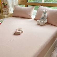 1 bộ ga trải giường kẻ sọc tối giản 100% cotton, phù hợp cho mọi mùa (không bao gồm vỏ gối) - Nhiều màu - Xem 4