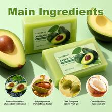 Avocado Soap, Avocado Essence Deep Moisturizing, Repairing Roughness, Improving Elasticity, Fine Foam Gentle Cleansing, Suitable For Face And Body Wash, Unisex 100g - Avocado - View 6